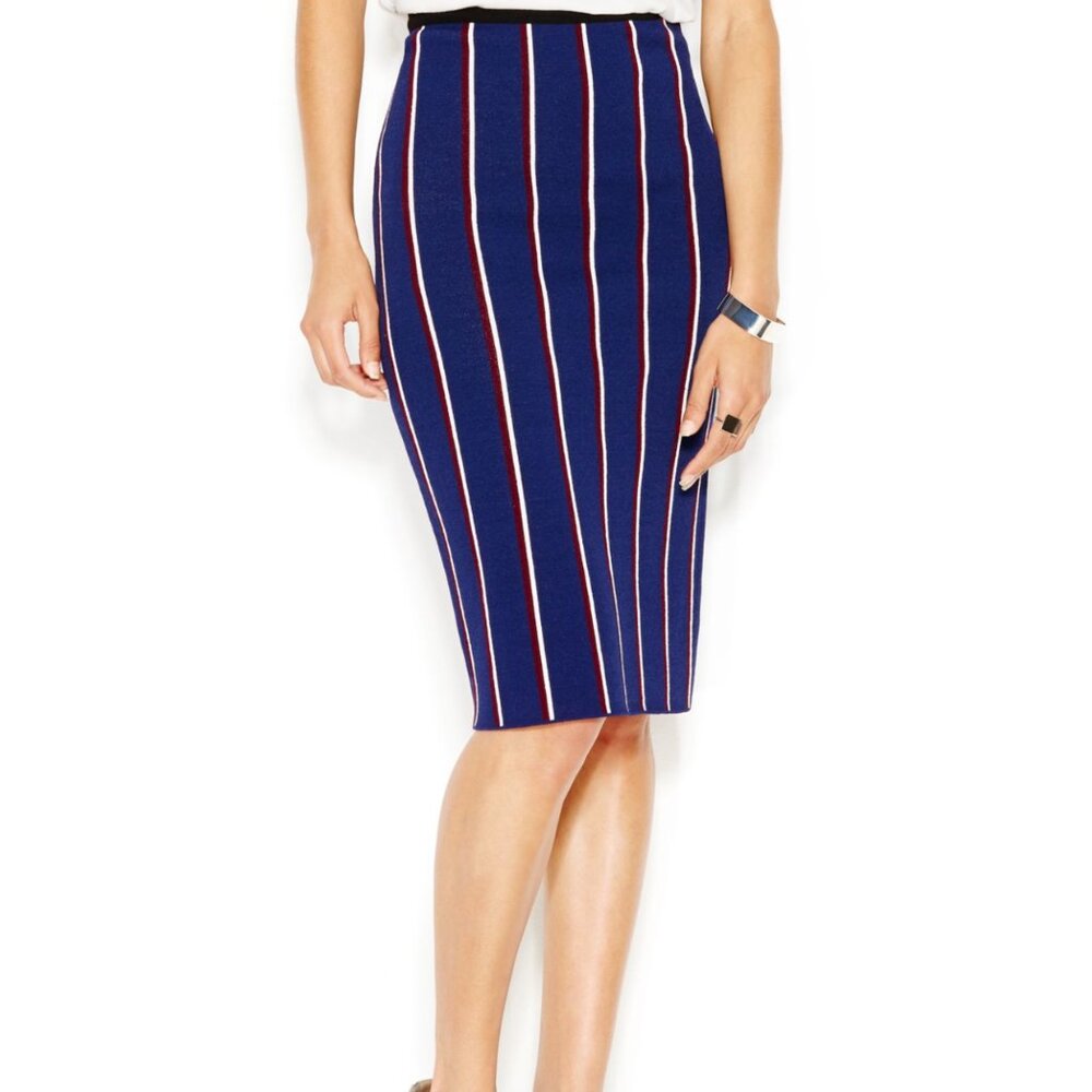 Fall Preppy Striped Pencil Skirt | Rachel by Rachel Roy | Women’s Small